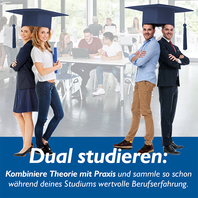 Dual studieren zwei Paare mit BachelorHut